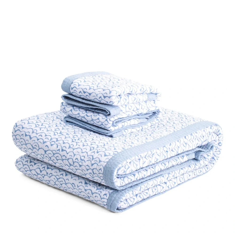 🎉LAST CHANCE🎉 BEACH TO BISTRO BY SIGRID OLSEN Cotton Block Print Quilt Set
